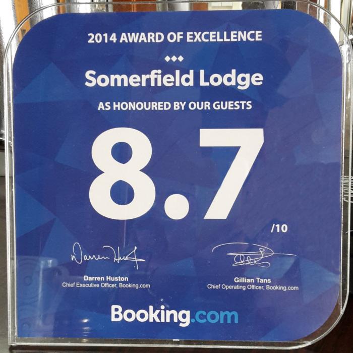 Image for Booking.com award for Somerfield Lodge